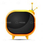 Glossy Orange Retro TV